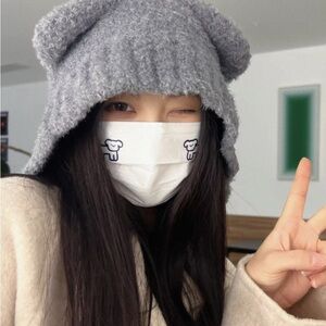 Gray Bear Ear Lovely Hat 22- 23.2 in